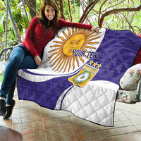 Custom Argentina Football Quilt Vamos La Albiceleste - Purple Version - Wonder Print Shop