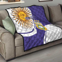 Custom Argentina Football Quilt Vamos La Albiceleste - Purple Version - Wonder Print Shop