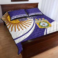 Custom Argentina Football Quilt Bed Set Vamos La Albiceleste - Purple Version - Wonder Print Shop