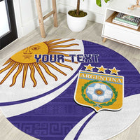 Custom Argentina Football Round Carpet Vamos La Albiceleste - Purple Version