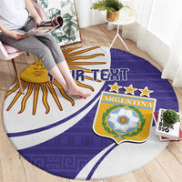 Custom Argentina Football Round Carpet Vamos La Albiceleste - Purple Version