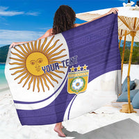 Custom Argentina Football Sarong Vamos La Albiceleste - Purple Version - Wonder Print Shop