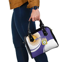 Custom Argentina Football Shoulder Handbag Vamos La Albiceleste - Purple Version