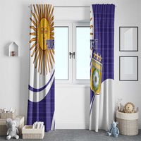 Custom Argentina Football Window Curtain Vamos La Albiceleste - Purple Version - Wonder Print Shop