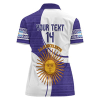 Custom Argentina Football Women Polo Shirt Vamos La Albiceleste - Purple Version - Wonder Print Shop