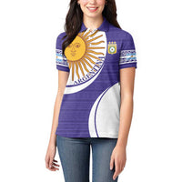Custom Argentina Football Women Polo Shirt Vamos La Albiceleste - Purple Version - Wonder Print Shop