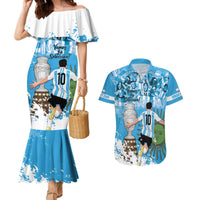 Custom Argentina Football 2024 Couples Matching Mermaid Dress and Hawaiian Shirt Vamos La Seleccion We Are The Champions - Wonder Print Shop