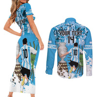 Custom Argentina Football 2024 Couples Matching Short Sleeve Bodycon Dress and Long Sleeve Button Shirt Vamos La Seleccion We Are The Champions - Wonder Print Shop