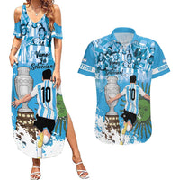 Custom Argentina Football 2024 Couples Matching Summer Maxi Dress and Hawaiian Shirt Vamos La Seleccion We Are The Champions - Wonder Print Shop