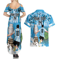Custom Argentina Football 2024 Couples Matching Summer Maxi Dress and Hawaiian Shirt Vamos La Seleccion We Are The Champions - Wonder Print Shop