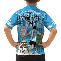 Custom Argentina Football 2024 Family Matching Long Sleeve Bodycon Dress and Hawaiian Shirt Vamos La Seleccion We Are The Champions - Wonder Print Shop