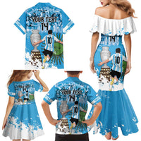 Custom Argentina Football 2024 Family Matching Mermaid Dress and Hawaiian Shirt Vamos La Seleccion We Are The Champions - Wonder Print Shop