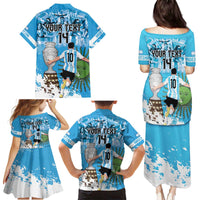 Custom Argentina Football 2024 Family Matching Puletasi and Hawaiian Shirt Vamos La Seleccion We Are The Champions - Wonder Print Shop