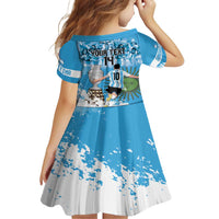 Custom Argentina Football 2024 Family Matching Short Sleeve Bodycon Dress and Hawaiian Shirt Vamos La Seleccion We Are The Champions - Wonder Print Shop
