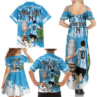 Custom Argentina Football 2024 Family Matching Summer Maxi Dress and Hawaiian Shirt Vamos La Seleccion We Are The Champions - Wonder Print Shop