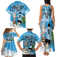 Custom Argentina Football 2024 Family Matching Tank Maxi Dress and Hawaiian Shirt Vamos La Seleccion We Are The Champions - Wonder Print Shop