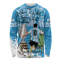 Custom Argentina Football 2024 Long Sleeve Shirt Vamos La Seleccion We Are The Champions - Wonder Print Shop