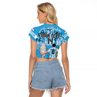 Custom Argentina Football 2024 Raglan Cropped T Shirt Vamos La Seleccion We Are The Champions - Wonder Print Shop