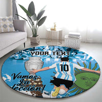 Custom Argentina Football 2024 Round Carpet Vamos La Seleccion We Are The Champions