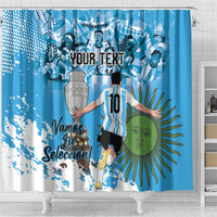 Custom Argentina Football 2024 Shower Curtain Vamos La Seleccion We Are The Champions