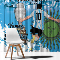 Custom Argentina Football 2024 Window Curtain Vamos La Seleccion We Are The Champions - Wonder Print Shop