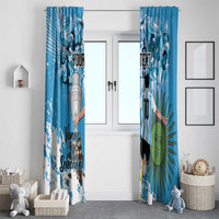 Custom Argentina Football 2024 Window Curtain Vamos La Seleccion We Are The Champions - Wonder Print Shop