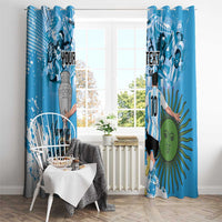 Custom Argentina Football 2024 Window Curtain Vamos La Seleccion We Are The Champions - Wonder Print Shop