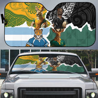 Rugby 2025 Championship Auto Sun Shade Southern Hemisphere Countries Mascots - Wonder Print Shop