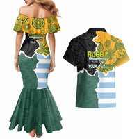 Personalised Rugby 2025 Championship Couples Matching Mermaid Dress and Hawaiian Shirt Southern Hemisphere Countries Mascots - Wonder Print Shop
