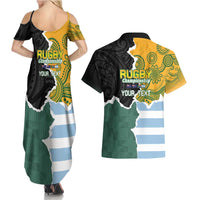 Personalised Rugby 2025 Championship Couples Matching Summer Maxi Dress and Hawaiian Shirt Southern Hemisphere Countries Mascots - Wonder Print Shop