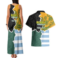 Personalised Rugby 2025 Championship Couples Matching Tank Maxi Dress and Hawaiian Shirt Southern Hemisphere Countries Mascots - Wonder Print Shop