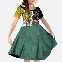 Personalised Rugby 2025 Championship Family Matching Off Shoulder Maxi Dress and Hawaiian Shirt Southern Hemisphere Countries Mascots - Wonder Print Shop