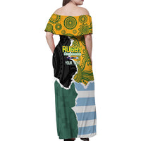 Personalised Rugby 2025 Championship Family Matching Off Shoulder Maxi Dress and Hawaiian Shirt Southern Hemisphere Countries Mascots - Wonder Print Shop
