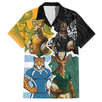 Personalised Rugby 2025 Championship Family Matching Summer Maxi Dress and Hawaiian Shirt Southern Hemisphere Countries Mascots - Wonder Print Shop