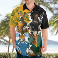 Personalised Rugby 2025 Championship Hawaiian Shirt Southern Hemisphere Countries Mascots - Wonder Print Shop