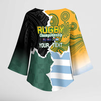 Personalised Rugby 2025 Championship Kimono Sleeve Blouse Southern Hemisphere Countries Mascots - Wonder Print Shop