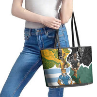 Rugby 2025 Championship Leather Tote Bag Southern Hemisphere Countries Mascots - Wonder Print Shop