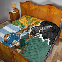 Rugby 2025 Championship Quilt Southern Hemisphere Countries Mascots - Wonder Print Shop