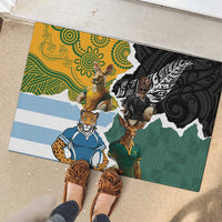 Rugby 2025 Championship Rubber Doormat Southern Hemisphere Countries Mascots - Wonder Print Shop