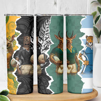 Rugby 2025 Championship Skinny Tumbler Southern Hemisphere Countries Mascots - Wonder Print Shop
