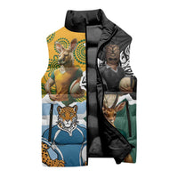 Personalised Rugby 2025 Championship Sleeveless Puffer Jacket Southern Hemisphere Countries Mascots - Wonder Print Shop
