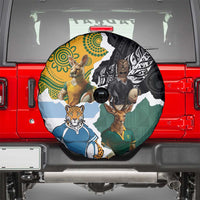 Rugby 2025 Championship Spare Tire Cover Southern Hemisphere Countries Mascots - Wonder Print Shop