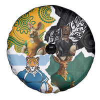 Rugby 2025 Championship Spare Tire Cover Southern Hemisphere Countries Mascots - Wonder Print Shop