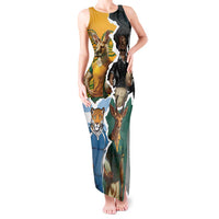 Personalised Rugby 2025 Championship Tank Maxi Dress Southern Hemisphere Countries Mascots - Wonder Print Shop