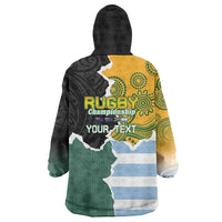 Personalised Rugby 2025 Championship Wearable Blanket Hoodie Southern Hemisphere Countries Mascots - Wonder Print Shop
