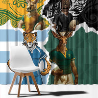 Rugby 2025 Championship Window Curtain Southern Hemisphere Countries Mascots - Wonder Print Shop
