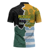 Personalised Rugby 2025 Championship Zipper Polo Shirt Southern Hemisphere Countries Mascots - Wonder Print Shop