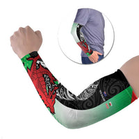 New Zealand and Wales Rugby Custom Arm Sleeves Aotearoa All Black Combine Welsh Dragon - Wonder Print Shop