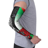 New Zealand and Wales Rugby Custom Arm Sleeves Aotearoa All Black Combine Welsh Dragon - Wonder Print Shop