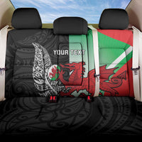 New Zealand and Wales Rugby Custom Back Car Seat Cover Aotearoa All Black Combine Welsh Dragon - Wonder Print Shop